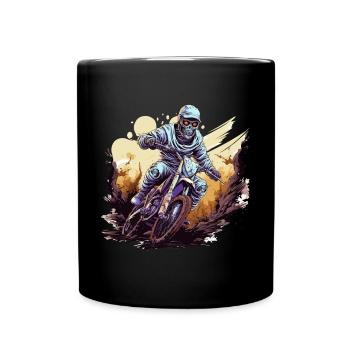 Halloween Mummy Reaper sur une Dirtbike Motocross MX - Mug uni - noir - Devant