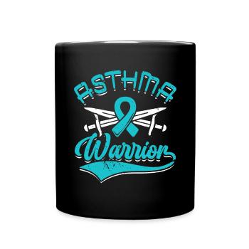 Asthma-krieger Asthmakämpfer Wheezy - Tasse einfarbig - Schwarz - Vorne