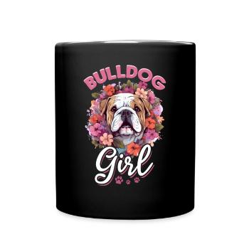 Amateur de bouledogue anglais britannique - Bulldog Girl - Mug uni - noir - Devant