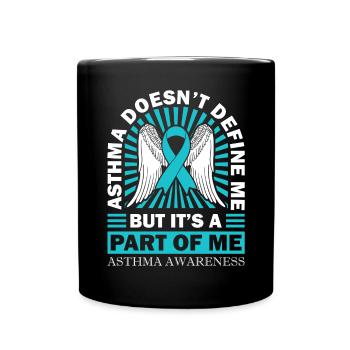 Asthmakrieger Asthma Definiert Mich Nicht - Tasse einfarbig - Schwarz - Vorne