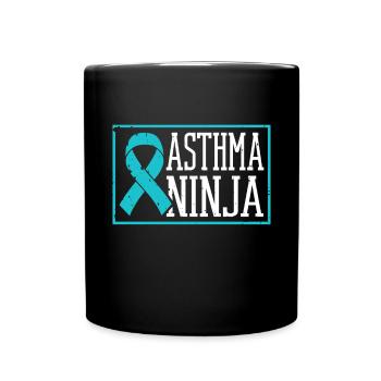 Asthma-ninja Asthmakämpfer Wheezy - Tasse einfarbig - Schwarz - Vorne