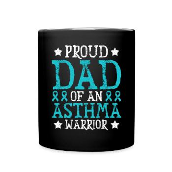 Stolzer Vater Eines Asthma-kriegers Unterstützt - Tasse einfarbig - Schwarz - Vorne