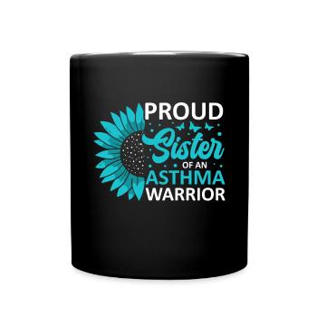 Stolze Schwester Eines Asthma-kriegers - Tasse einfarbig - Schwarz - Vorne
