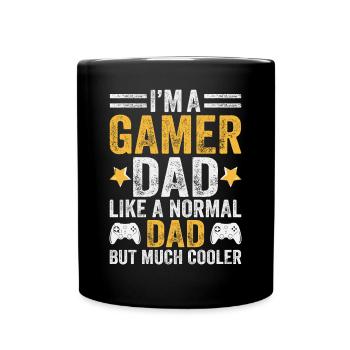 Dad Gamer Gaming Father Father's Day - Full Colour Mug - black - Front