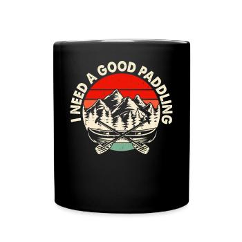 Kanu Kanut Kanutin Kanufahrer - Tasse einfarbig - Schwarz - Vorne
