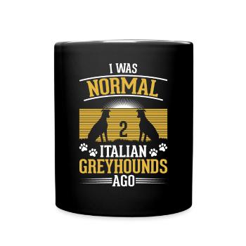 Cadeau de lévrier italien - Mug uni - noir - Devant