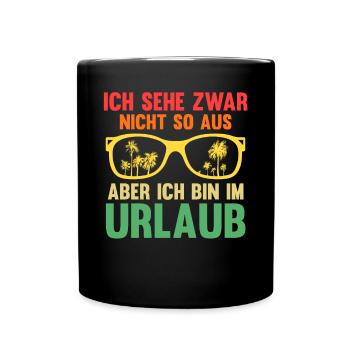 Sommerurlaub Urlauber Urlaub - Tasse einfarbig - Schwarz - Vorne