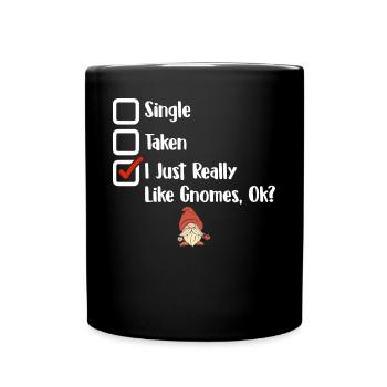 Funny garden gnome gardening dwarf garden - Full Colour Mug - black - Front