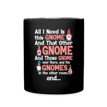 Funny garden gnome gardening dwarf garden - Full Colour Mug - black - Front