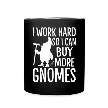 Funny garden gnome gardening dwarf garden - Full Colour Mug - black - Front