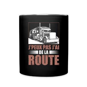 Fête des Pères Papa Poids Lourd Camion Routier - Mug uni - noir - Devant