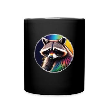 Waschbär - Tasse einfarbig - Schwarz - Vorne