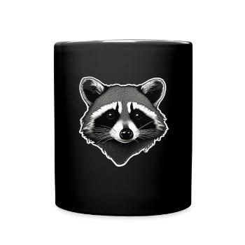 Waschbär - Tasse einfarbig - Schwarz - Vorne