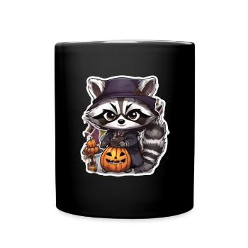 Waschbär Halloween Waschbär Kostüm Tiere - Tasse einfarbig - Schwarz - Vorne