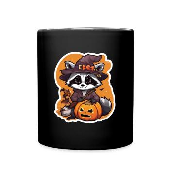 Waschbär Halloween Waschbär Kostüm Tiere - Tasse einfarbig - Schwarz - Vorne