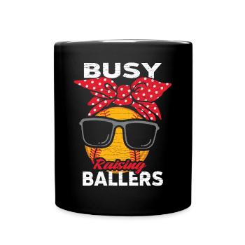 Baseball Mom Softball - Tasse einfarbig - Schwarz - Vorne