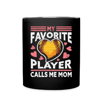 Baseball Mama Softball - Tasse einfarbig - Schwarz - Vorne