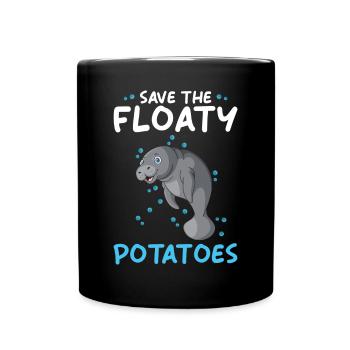 Manatee sauve les pommes de terre flottantes - Mug uni - noir - Devant