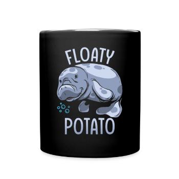 Manatee Floaty Potato Gift - Full Colour Mug - black - Front