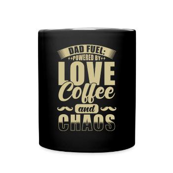Père Papa poussé par l’amour - Mug uni - noir - Devant