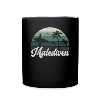 etro Maldives Maldives Palmiers Vacances Mer d’été - Mug uni - noir - Devant