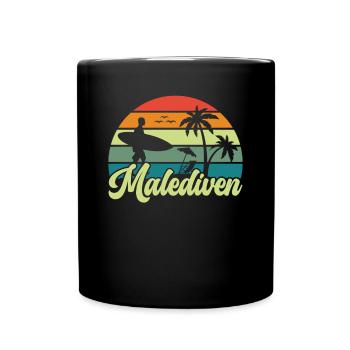 etro Maldives Maldives Palmiers Vacances Été Mer - Mug uni - noir - Devant