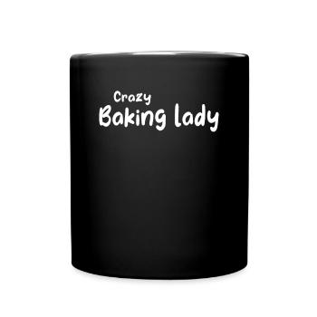 Crazy Baking Lady - Boulanger Baking Girl - Mug uni - noir - Devant