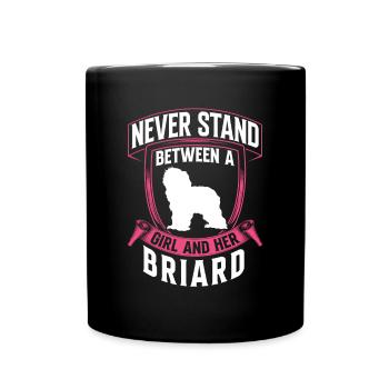 Girl and her Briard Berger de Brie - Full Colour Mug - black - Front