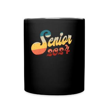 Class of 2024 Senior 2024 Retro Graduation 2024 - Full Colour Mug - black - Front