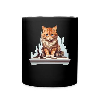 Chess Board Game Checkmate Strategy Chess Player - Full Colour Mug - black - Front