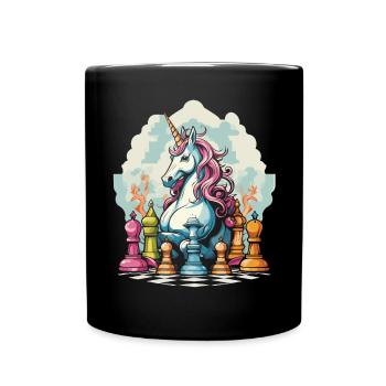 Chess Board Game Checkmate Strategy Chess Player - Full Colour Mug - black - Front