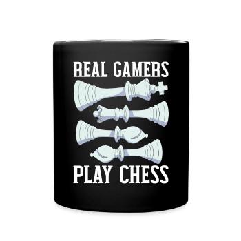 Chess Board Game Checkmate Strategy Chess Player - Full Colour Mug - black - Front