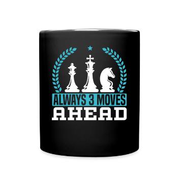 Chess Board Game Checkmate Strategy Chess Player - Full Colour Mug - black - Front