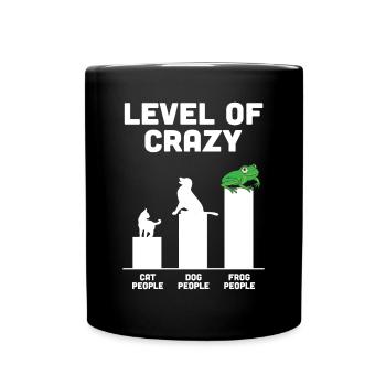 Herpetologist Amphibian Frog Fan Funny Level Of Cr - Full Colour Mug - black - Front