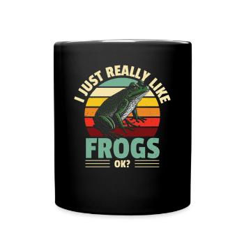 Herpétologiste vintage Crapaud J’aime vraiment Frog - Mug uni - noir - Devant