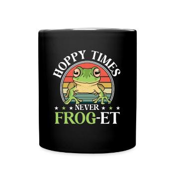 Retro Herpetologist Toad Funny Hoppy Times Never F - Full Colour Mug - black - Front