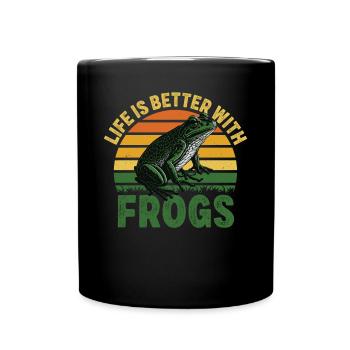 Vintage Herpetologist Toad Life Is Better With Fro - Tasse einfarbig - Schwarz - Vorne