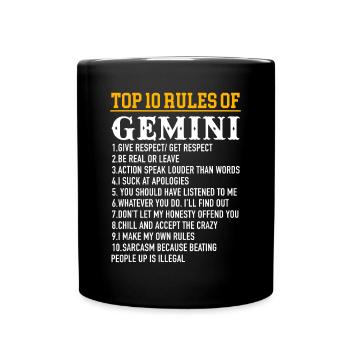 Top 10 des règles des Gémeaux 21 mai - 21 juin - Mug uni - noir - Devant