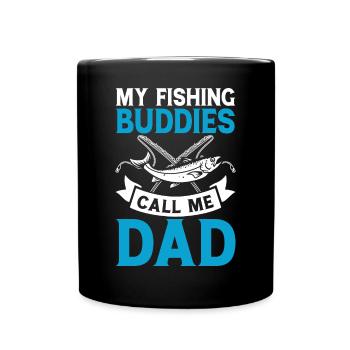 Pêche Papa Père Fils Fille - Mug uni - noir - Devant