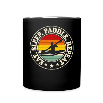 Kajak Kajakfahrer Kajaker - Tasse einfarbig - Schwarz - Vorne