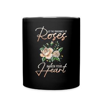 pétales de rose roses arôme de roseraie parfum de rose - Mug uni - noir - Devant