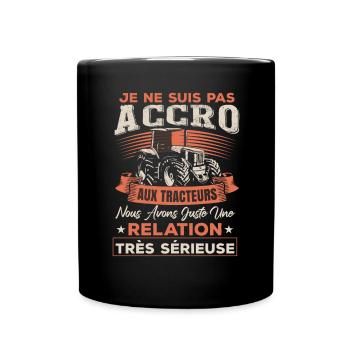 Drôle Paysan Dicton Tracteur Fermier Cadeaux - Mug uni - noir - Devant