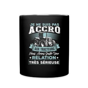 Fête des pères humoristique tracteur - Mug uni - noir - Devant