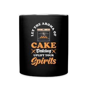 Kuchen Backen Bäcker Bäckerei - Tasse einfarbig - Schwarz - Vorne