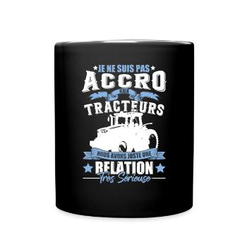 Paysan Fermier Tracteur - Mug uni - noir - Devant