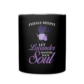 Lavande Fleur de Lavande Huile Essentielle Parfum de Lavande - Mug uni - noir - Devant