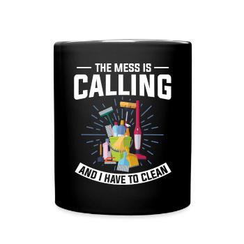 Aide domestique, femme de ménage, femme de ménage - Mug uni - noir - Devant