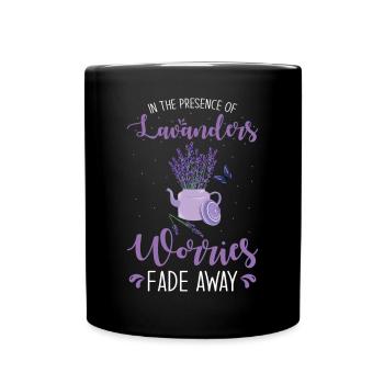 Lavande Fleur de Lavande Huile Essentielle Parfum de Lavande - Mug uni - noir - Devant