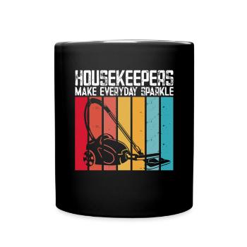 Aide domestique, femme de ménage, femme de ménage - Mug uni - noir - Devant