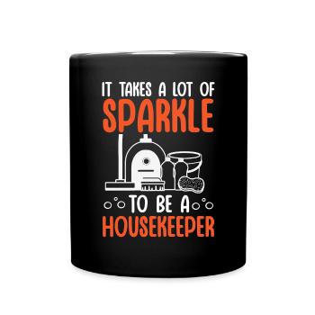 Aide domestique, femme de ménage, femme de ménage - Mug uni - noir - Devant